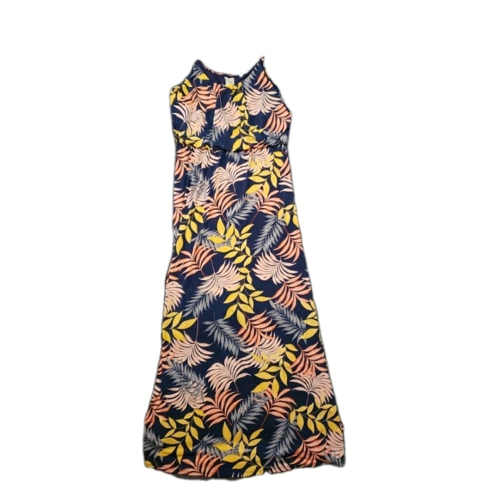 Naif Med Tropical Island Beachy  Long Maxi Adjustable Strap Dress Elastic
